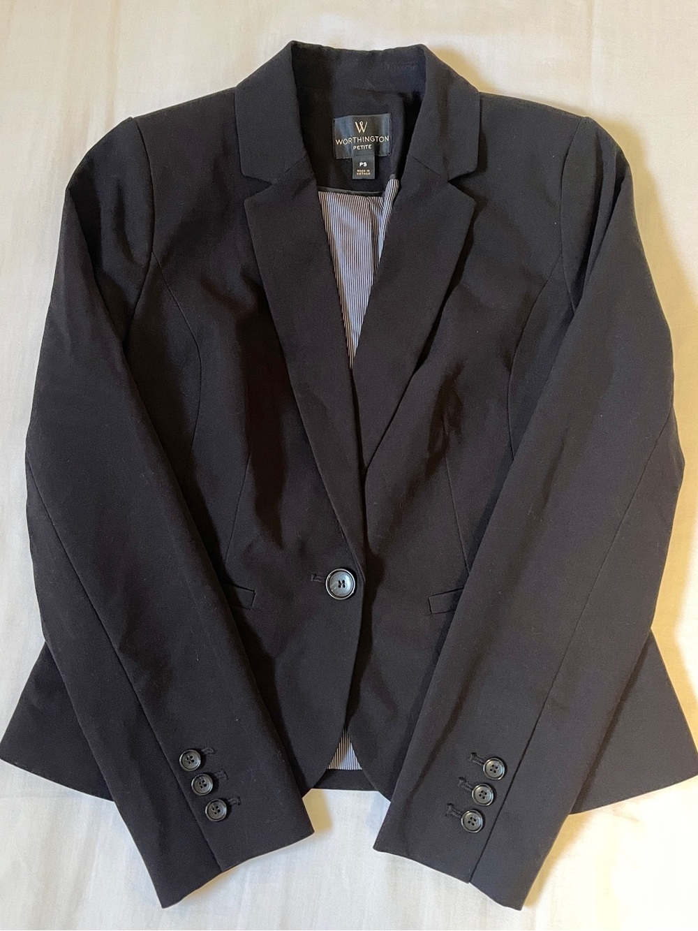 Worthington Women's Black One-Button Tailored Blazer